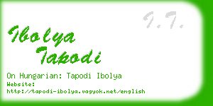 ibolya tapodi business card